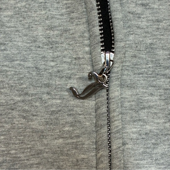 Juicy Couture Track Varsity Jacket Gray Black Medium Zip Front Sweatshirt - Picture 6 of 8